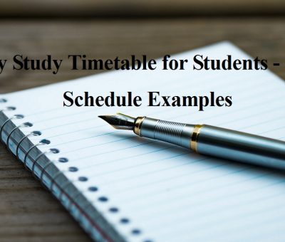 Daily Study Timetable for Students - Study Schedule Examples
